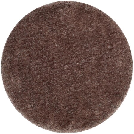 Flowers First 6 x 6 ft. Round Luxe Shag Hand Tufted Rug, Brown FL2115286